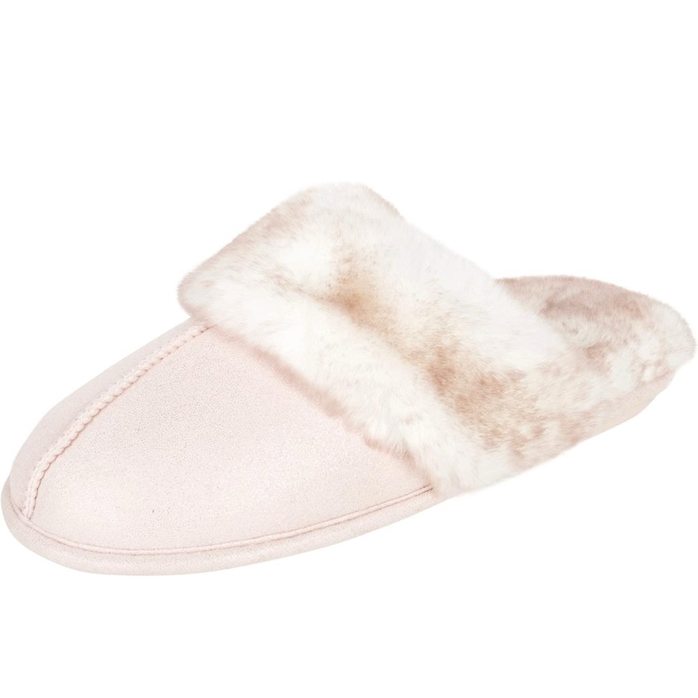 Women's Pink Fur-Lined Slippers